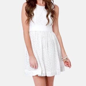 Quiksilver White Eyelet Mini Dress